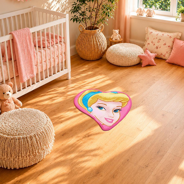 Tapis enfant Princesse Cendrillon, lavable en machine à 30°C