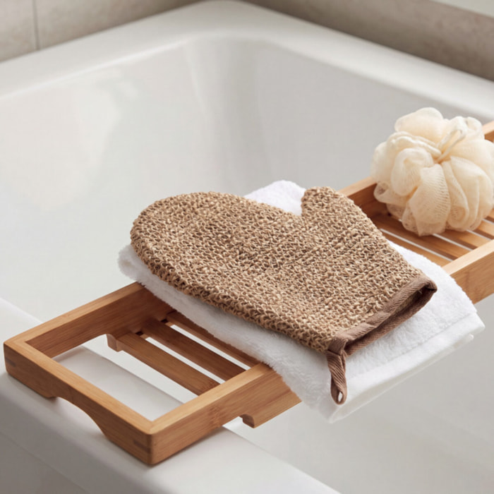 Gant de bain exfoliant en jute MSV