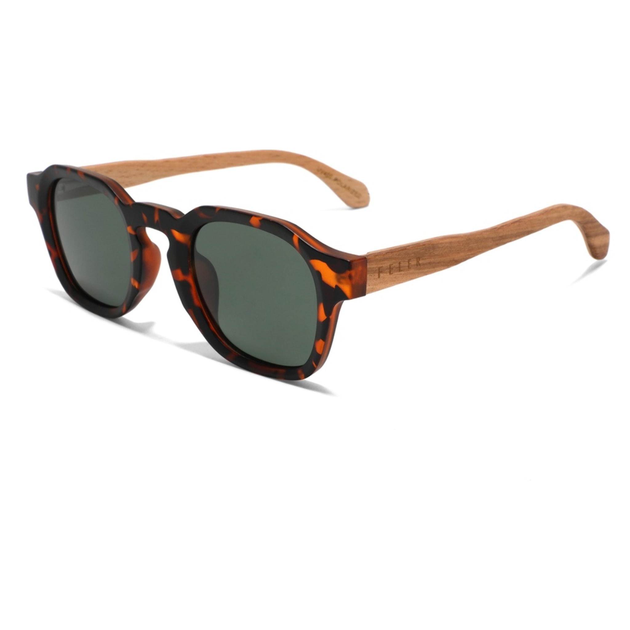 Gafas de Sol Feler 1600-3 Polarizadas de Madera Unisex 45 mm