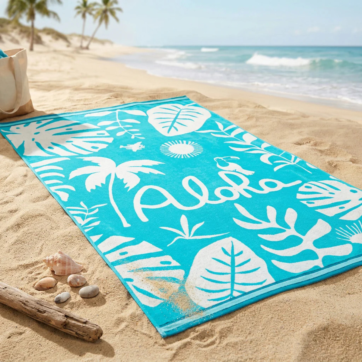 Serviette de plage éponge velours Jacquard - Floresta - 100x175cm - 470g/m²