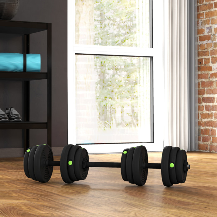 Juego de Mancuernas Ajustables, 2 en 1, 25kg, Juego de Pesas con Barras de Conexión y Mangos Antideslizantes, Pesas y Mancuernas para Hombres y Mujeres, Ejercicio de Fitness, Gimnasio en Casa