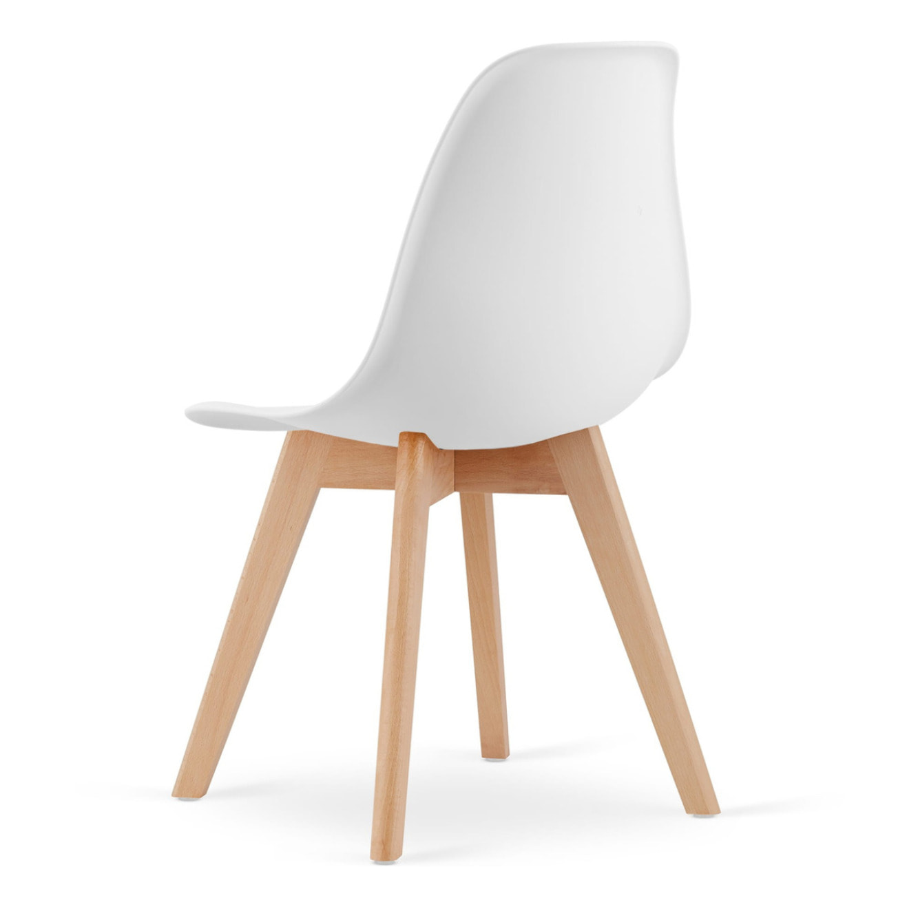 Sedia di design Kito bianca in polipropilene e faggio