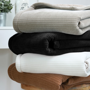 Plaid côtelé ultra doux - Noir