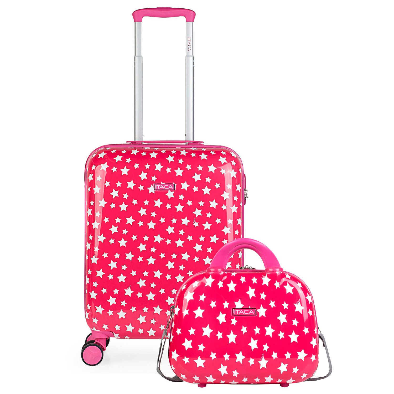 Juego Maleta De Viaje Infantil Juvenil Pequeña Con Neceser Viaje Rígido. Cabina Avión Rígida Y Ligera Con 4 Ruedas Para Niña Niño. Equipaje De Mano 55X40x20 702450B
