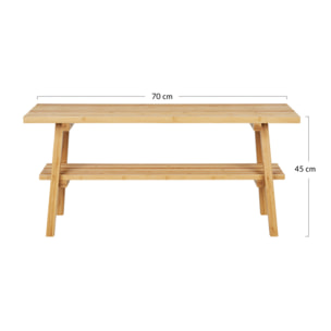Saona - banc avec rangement - bambou naturel - 70 cm - Bois