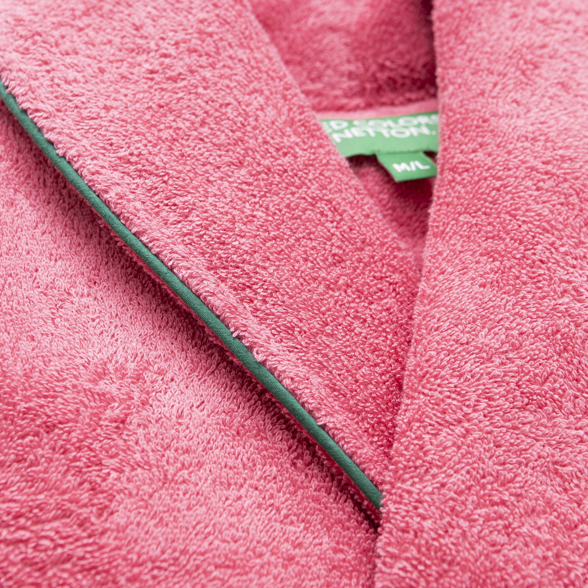 Albornoz s/m 420gsm 100% algodon c/ logo bordado rosa core benetton