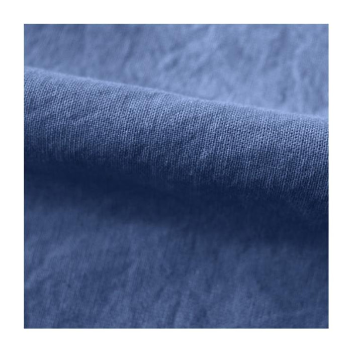 Drap housse Palace pur coton teint lavé 63 fils/cm² Vent du sud - Palace Indigo