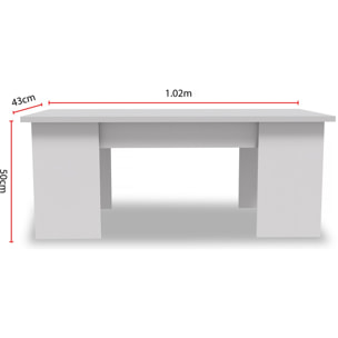 Table basse "Diana" - 102 x 50 x 43 cm - Blanc