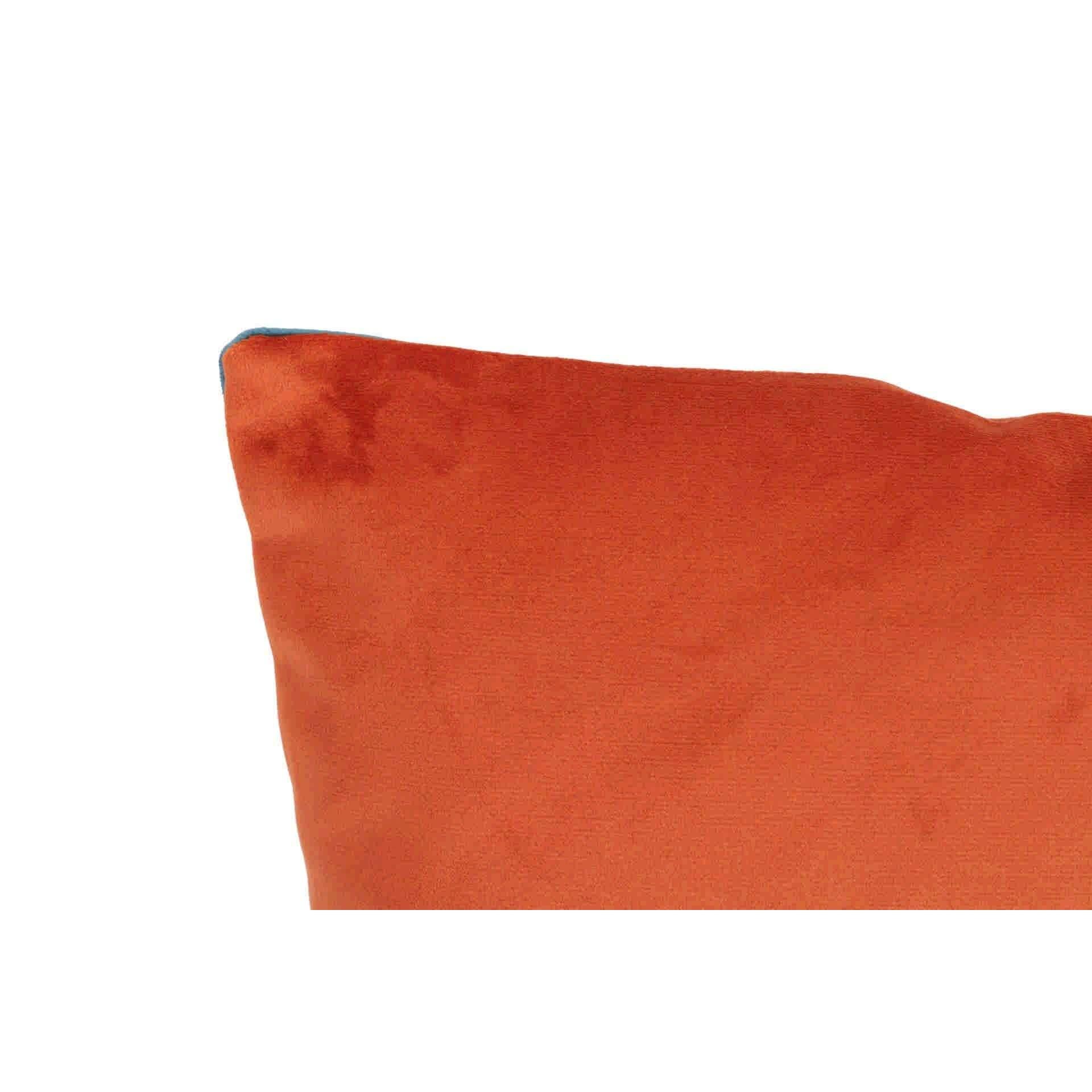 Cojin Velvet Naranja Azul 45x13x30 Cm