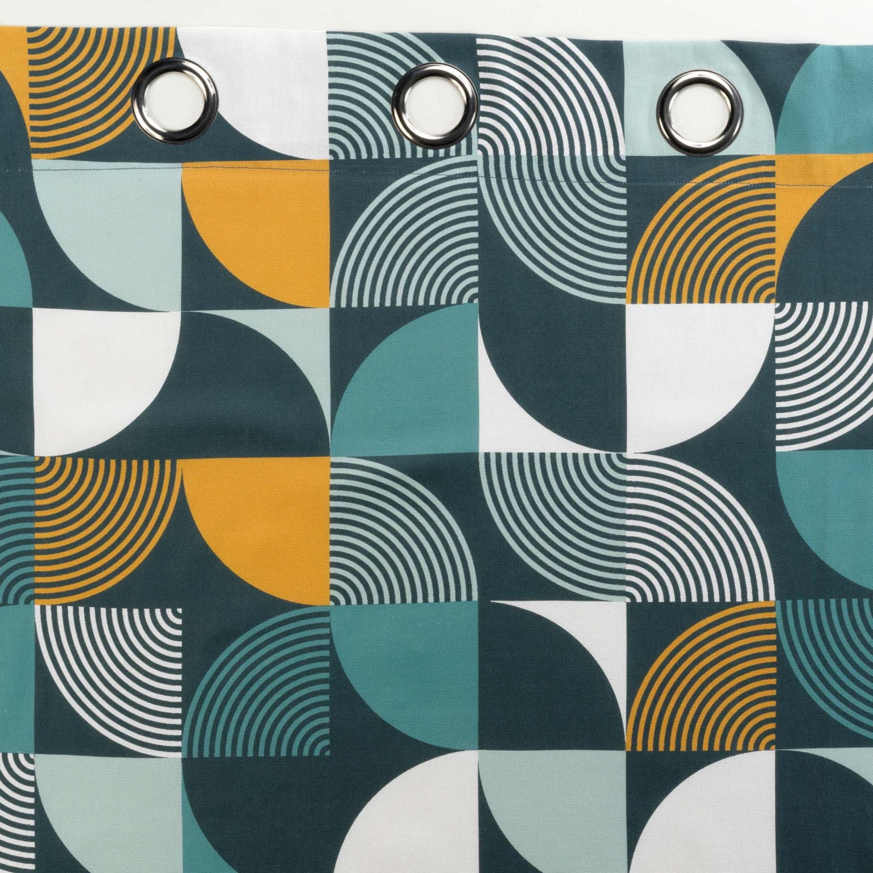 Rideau à tendance géométrique - Bleu