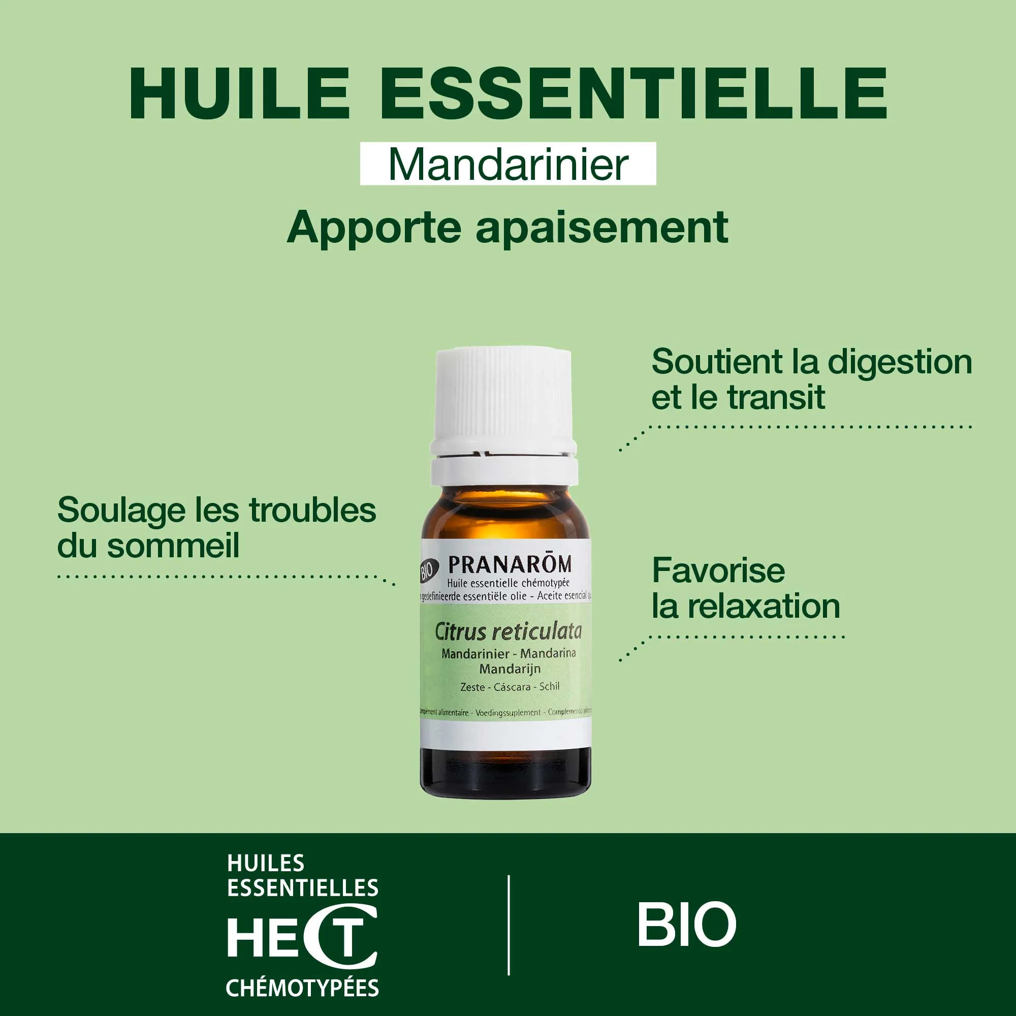 Pranarom - Huile Essentielle de Mandarinier - Bio - 10 ml