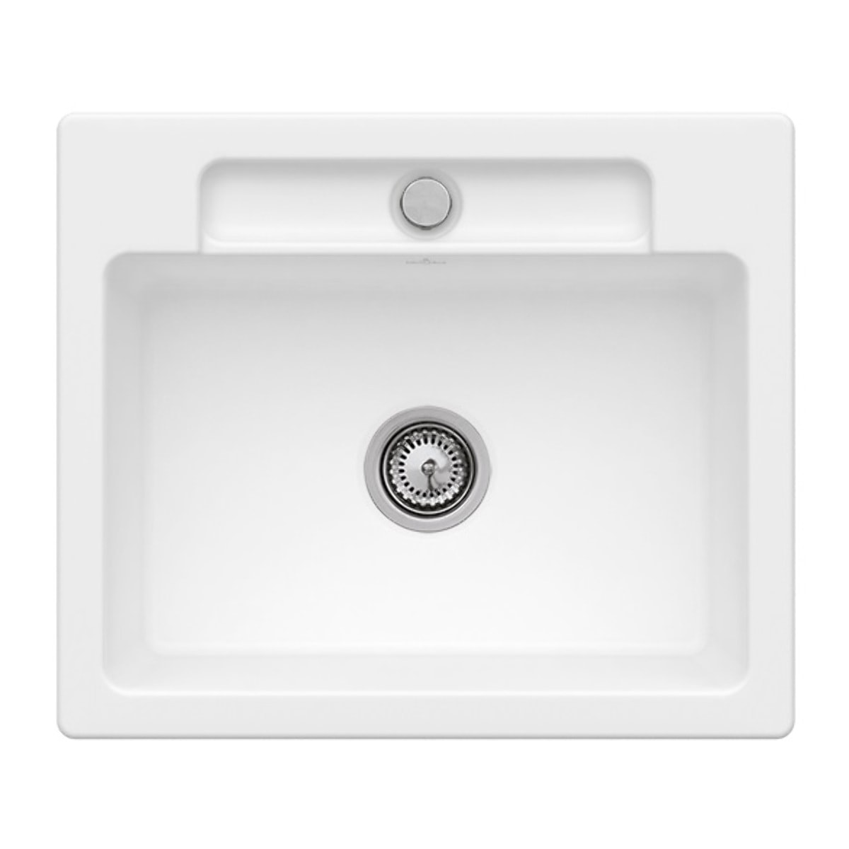 Evier 1 bac Siluet 60 S Stone White CeramicPlus avec vidage automatique