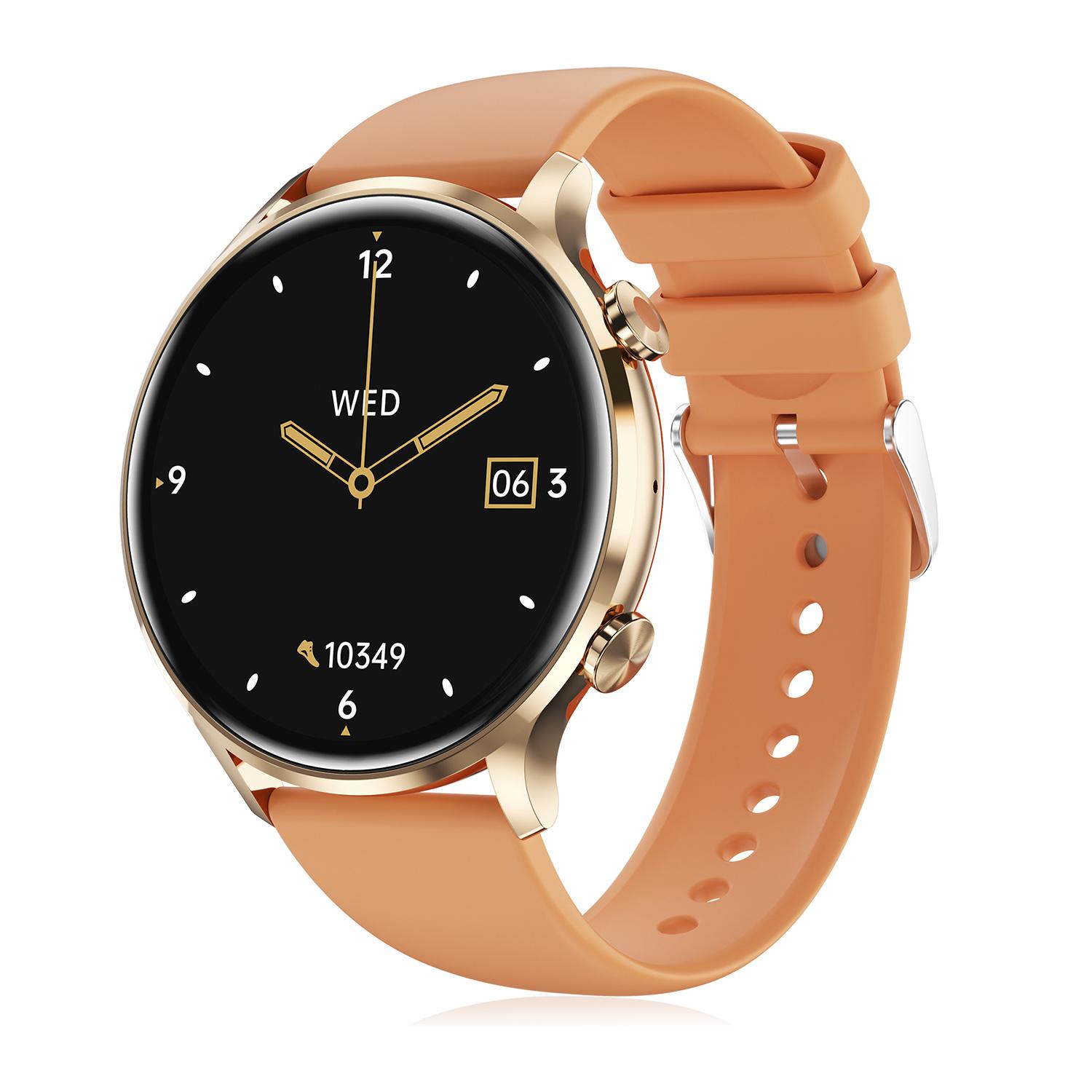 DAM Smartwatch QS40 con llamadas Bluetooth, notificaciones push. Múltiples modos deportivos, monitores de salud. 4,4x1,05x3,7 Cm. Color: Naranja