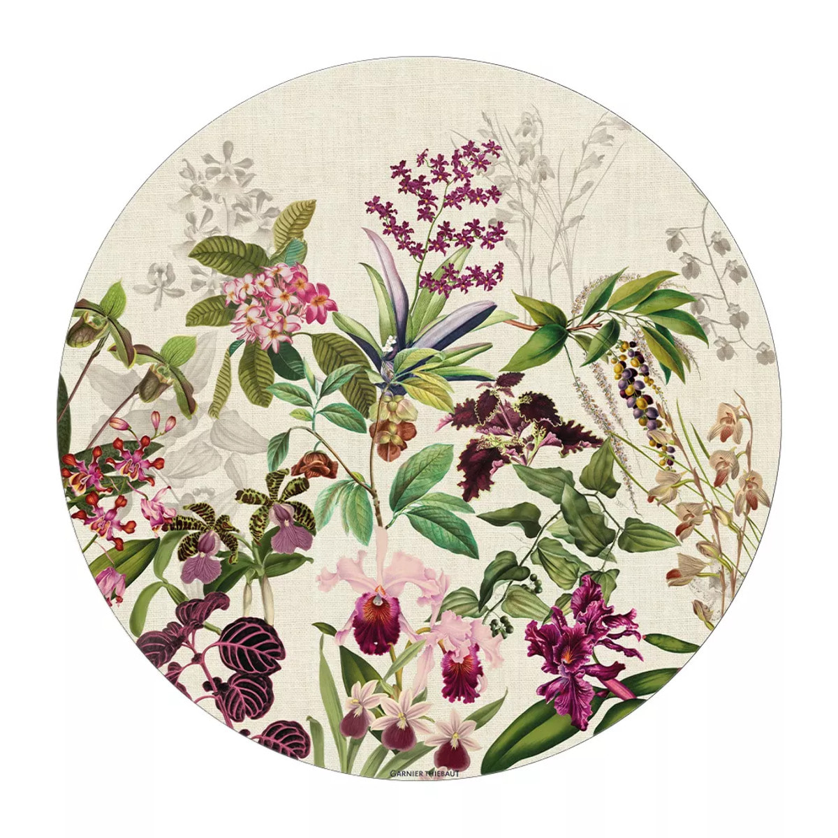 Set vinyle 860 g/m² imprimé beige violet Parfum d'orchidee grege