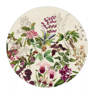 Set vinyle 860 g/m² imprimé beige violet Parfum d'orchidee grege