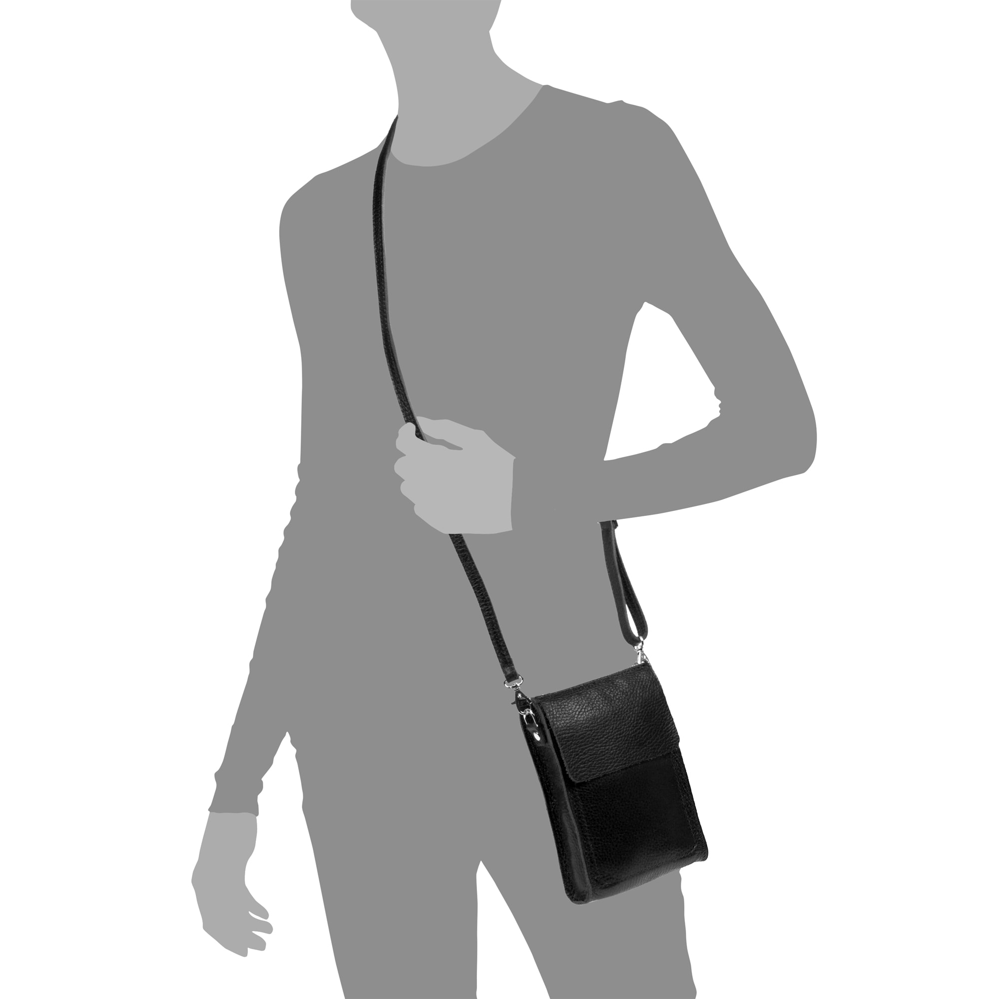 Albaretto Bolso bandolera de mujer de piel auténtica acabado Dollaro