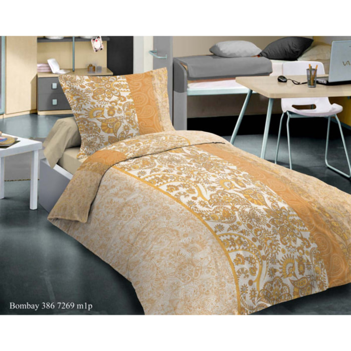 Parure de couette Bombay pour lit 90 x 190 cm 100% coton / 57 fils/cm²