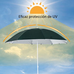 Sombrilla de Playa Portátil con Paravientos Tienda Camping Parasol Protección UV