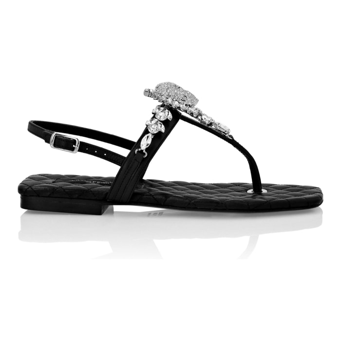 PHILIPP PLEIN Sandali piatti SKULL