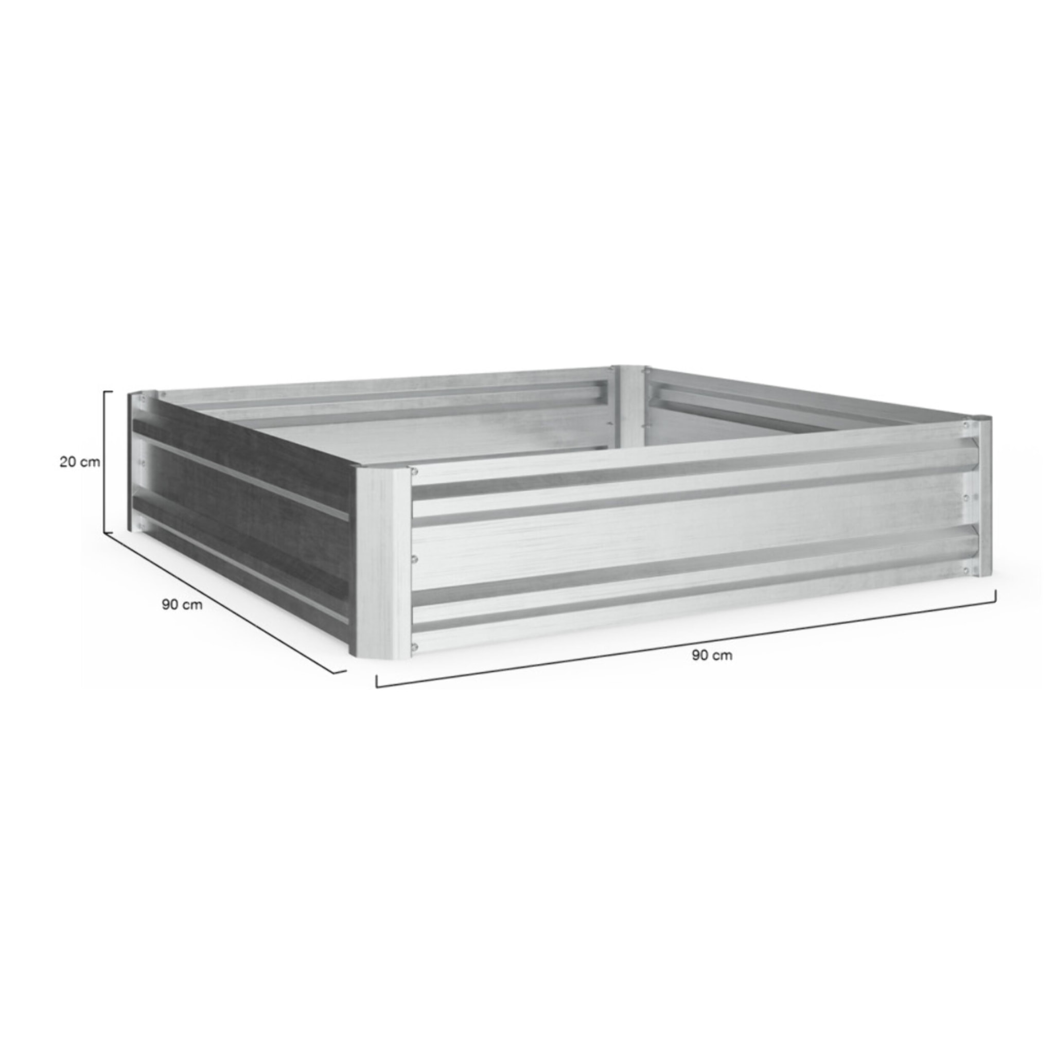 Carrés de potager en métal galvanisé 90x90x20cm - lot de 2