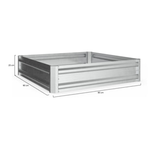 Carrés de potager en métal galvanisé 90x90x20cm - lot de 2