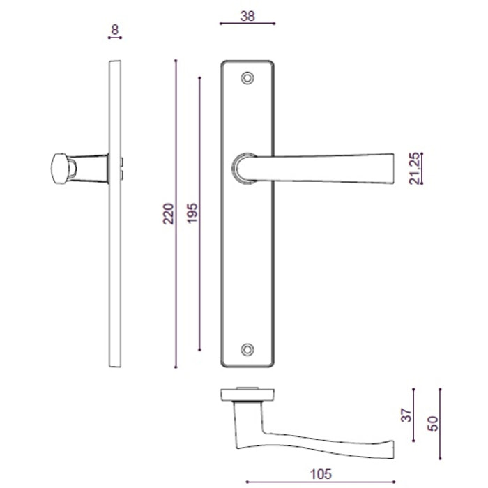 Ensemble FLEX VACHETTE entr.195 mm Chrome satin Bec de cane - 206334