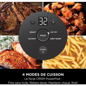 Friteuse sans huile NINJA CRISPi 4-in-1 Gris Cyber Space FN101EUGY