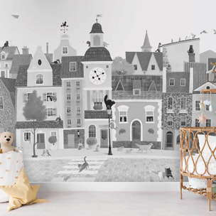 Papier enfant Le village des félins Intissé