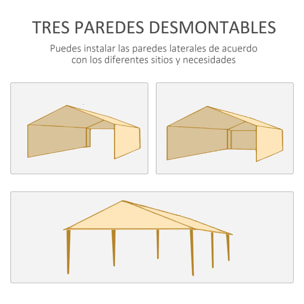 Carpa de Jardín 6x3 m con 4 Paredes Laterales y 2 Ventanas Visibles Cenador Gazebo de Exterior con Marco de Acero para Fiestas Eventos Bodas Verde