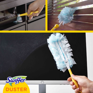 Swiffer Attrape & Retient Kit De Dépoussiérage (1 Manche Et 4 Recharges)