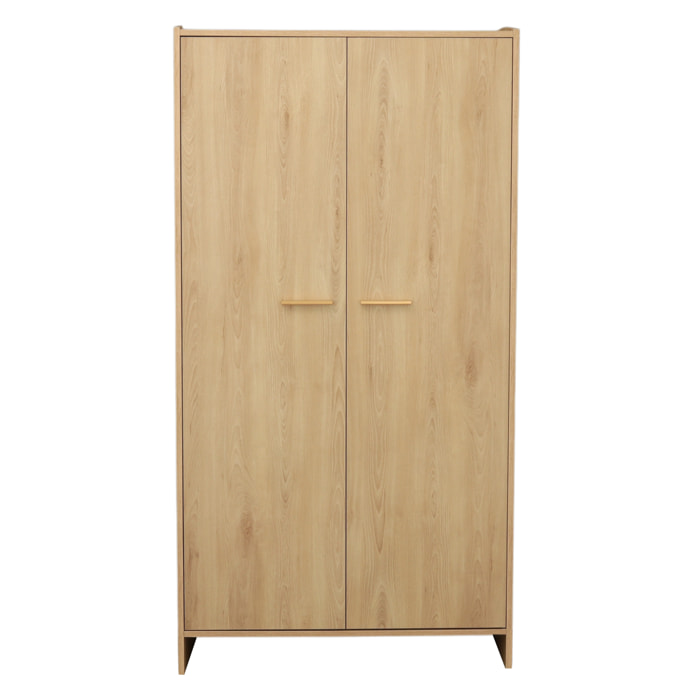 Armoire 2 portes décor bois hêtre