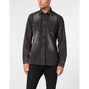 PHILIPP PLEIN Camisa vaquera SKULL&BONES