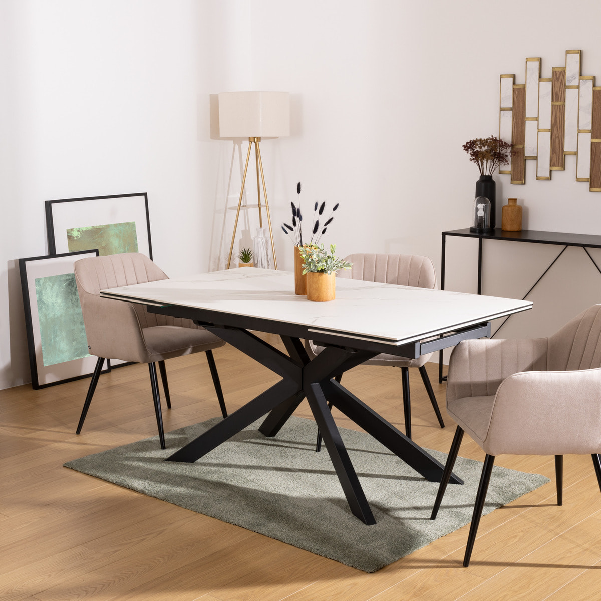 Table à manger extensible "Boot" blanc 160x90x76cm