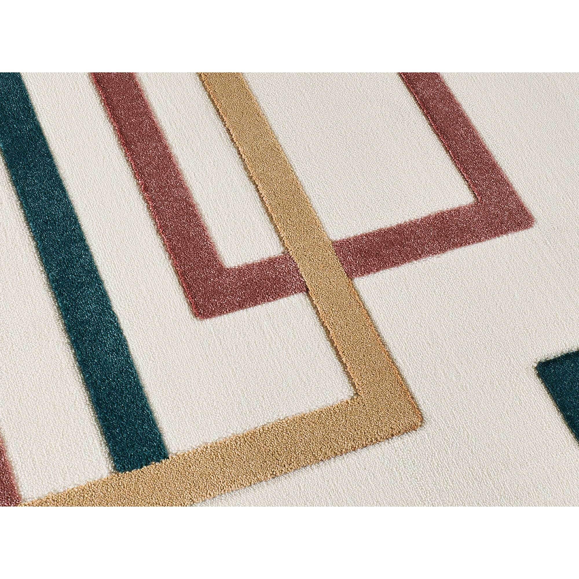 KARISMA Alfombra con formas geométricas en relieve multicolor, varias medidas disponibles.