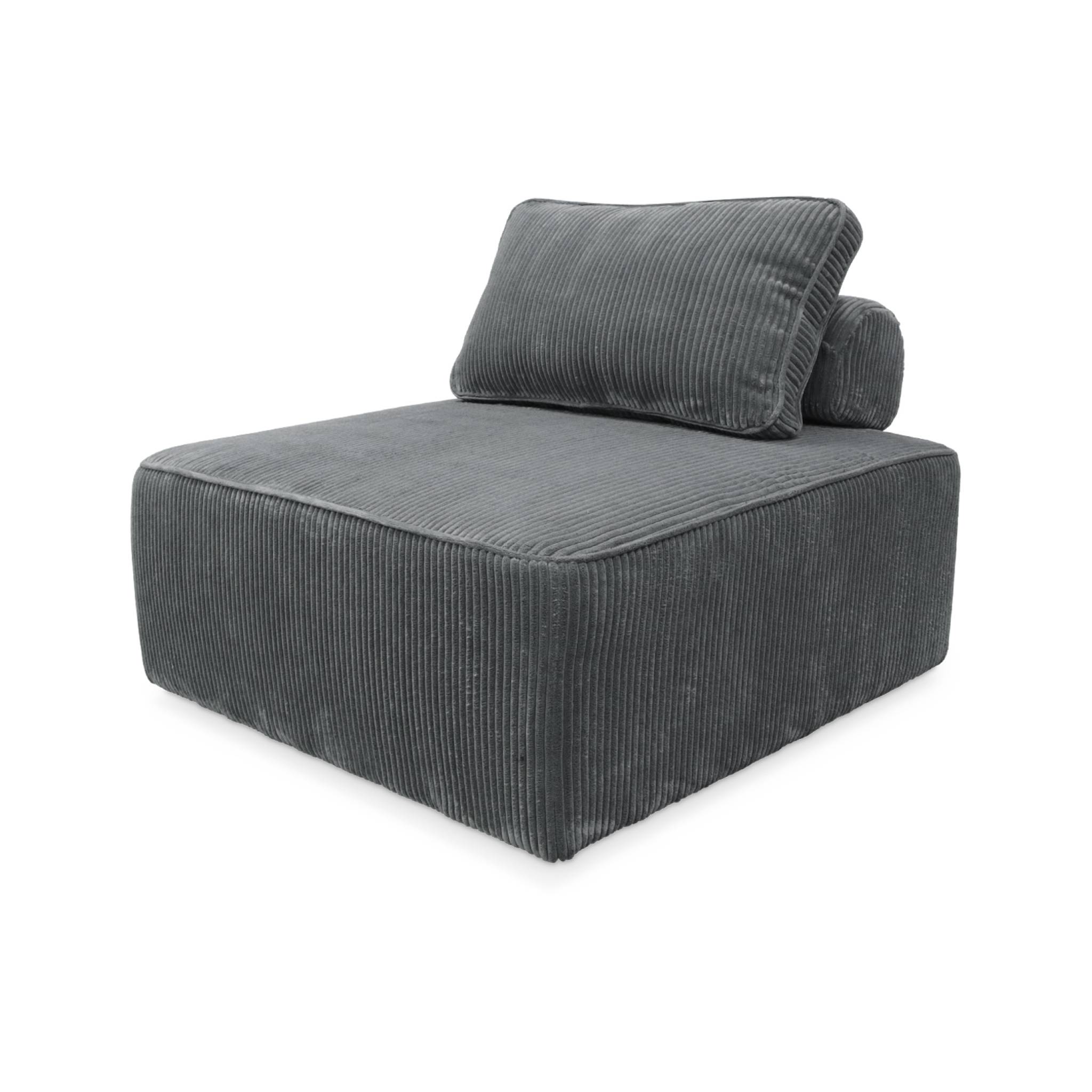 Ensemble chauffeuses LAO pour canapé modulable en velours côtelé 4 places gris foncé