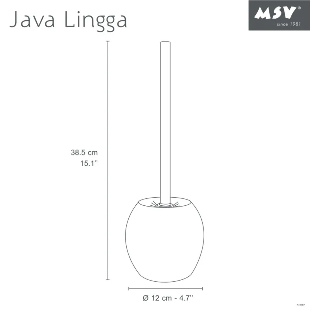 Brosse wc avec support Céramique JAVA LINGGA Décor Blanc MSV