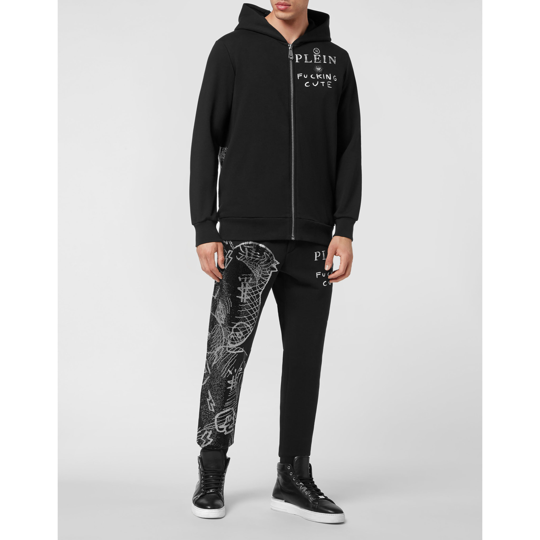 PHILIPP PLEIN Chándal: Sudadera con capucha y pantalón TEDDY
