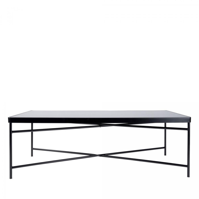 Smooth - Table basse rectangulaire en verre et métal - Couleur - Noir