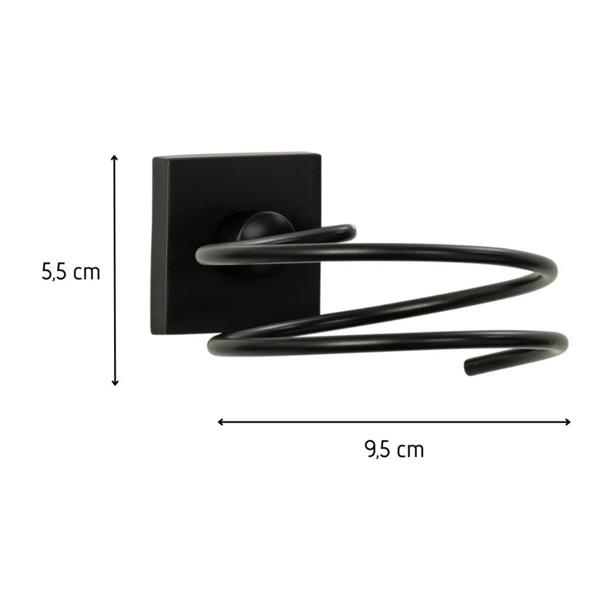 Support sèche cheveux en zinc noir mat Fackelmann New York