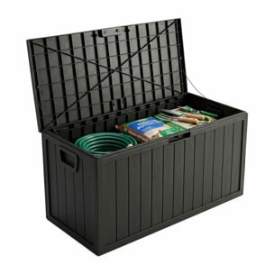 Neo 75 - Baule Portaoggetti da Giardino 110x46x53 cm 285 lt Contenitore Lucchettabile in Resina Nero