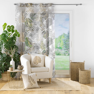Voilage sablé au style nature dorée - Taupe