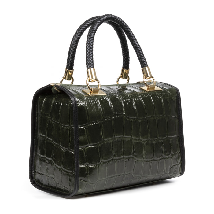 Catena Bolso tote Mujer.Piel auténtica Gamuza Grabado Cocodrilo Grande