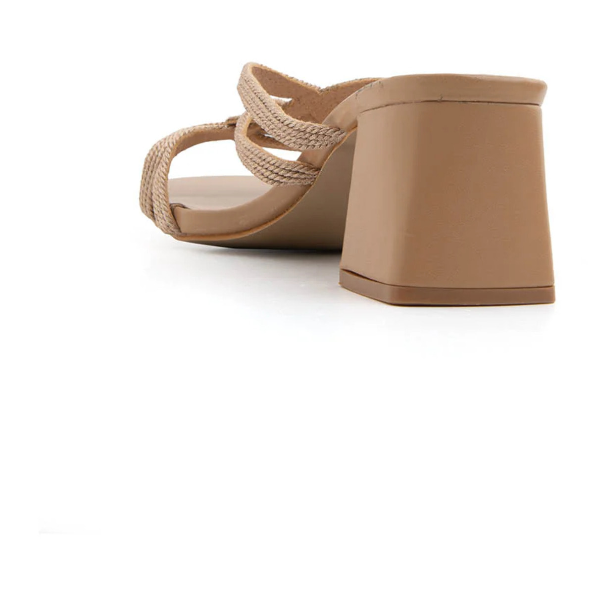 Sabot con fascette glow e tacco quadrato - KHAKI