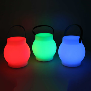 Lampada led in plastica ricaricabile multicolor tondo cmø15h15