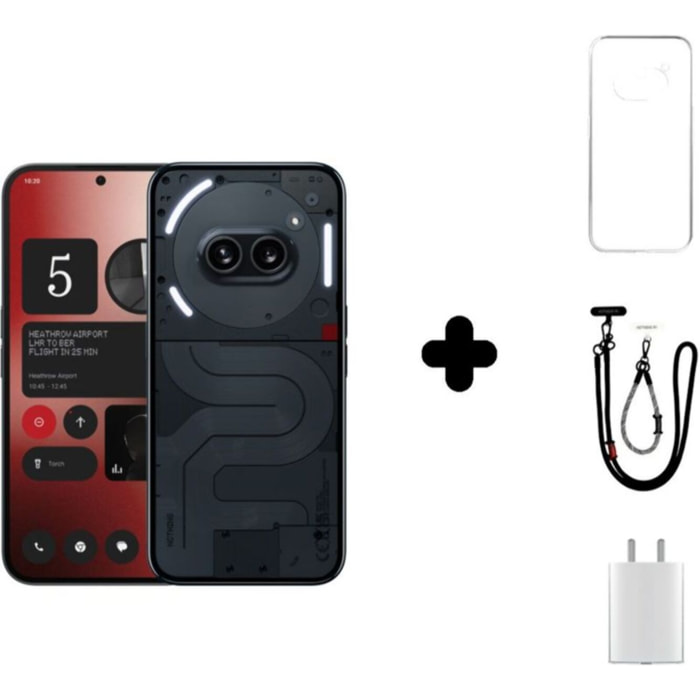 Smartphone NOTHING Pack Phone(2a) Noir 256Go+Charg45W+Coque