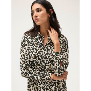 Motivi - Camicia fluida fantasia animalier - Beige