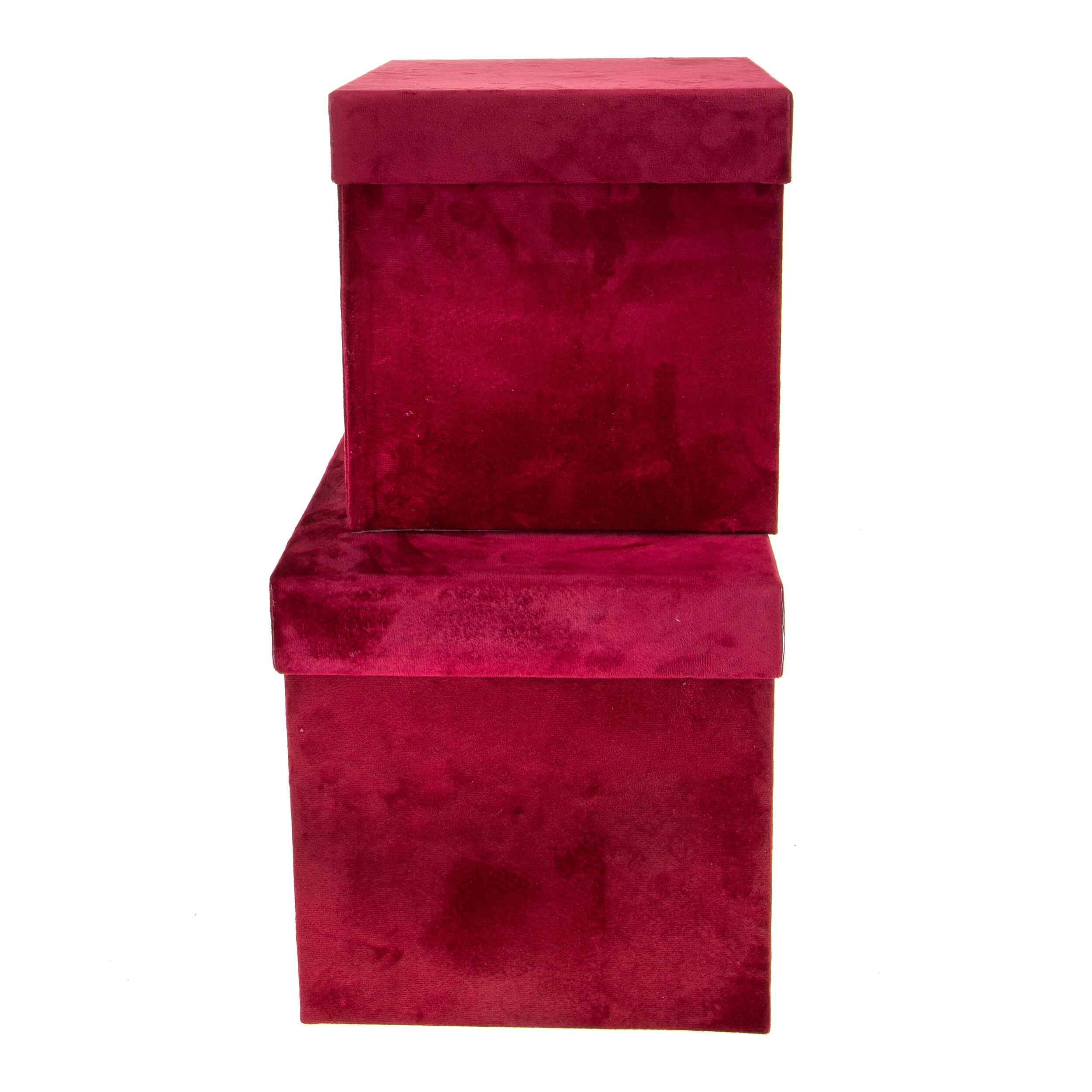 scatole - quadrate velluto - Pezzi 2 - ROSSO - Bianchi Dino SpA