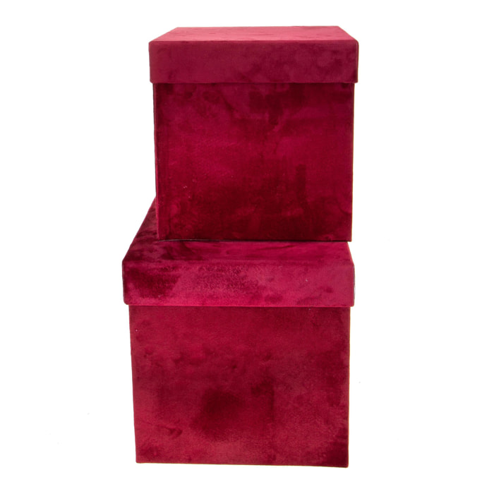 scatole - quadrate velluto - Pezzi 2 - ROSSO - Bianchi Dino SpA