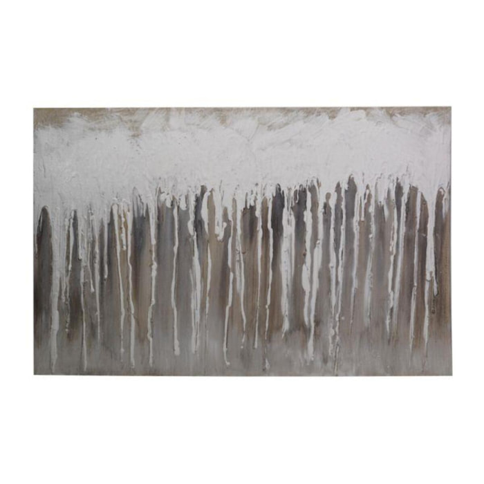 Quadro dipinto bianco e marrone cm60x90x3