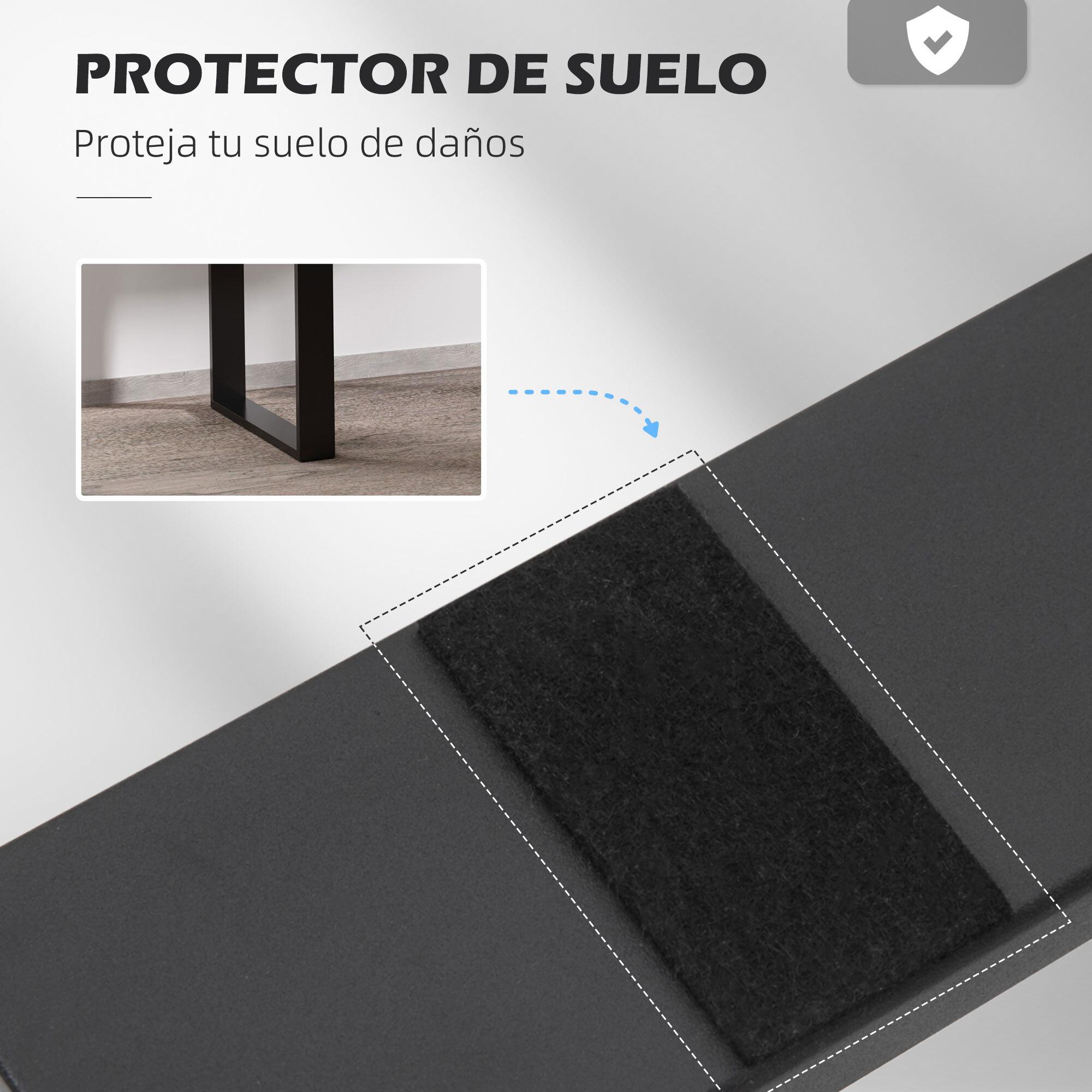 Juego de 2 Patas de Mesa de Acero 60x72 cm Patas Rectangular de Mesa para Muebles de Bricolaje Estilo Industrial con Tornillos y Protectores de Suelo Negro